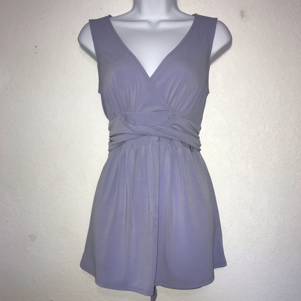 Mimi Maternity Stretch Sleeveless Empire Tie Top M